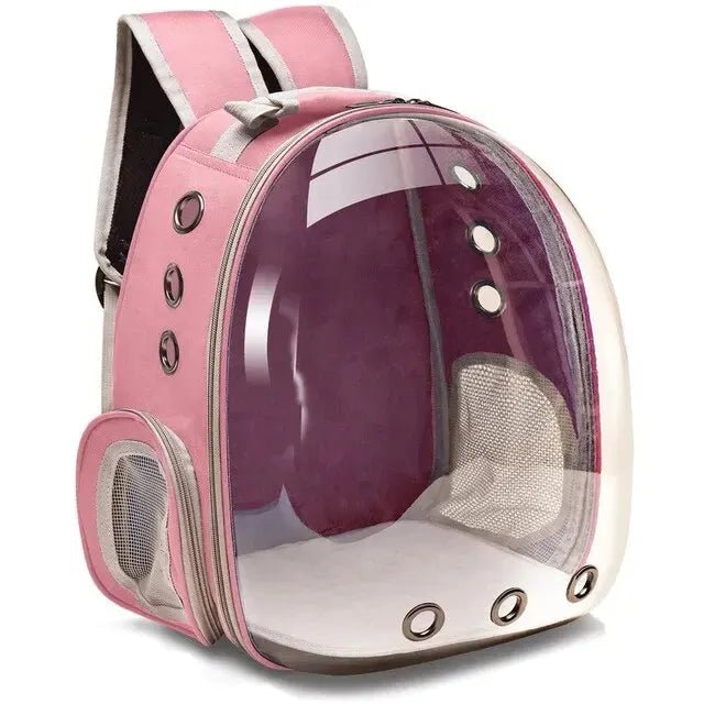 Backpack-carrier for cats, transparent capsule