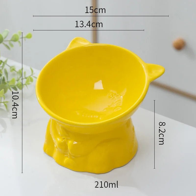 Creative ceramic bowl for cats and puppies non-slip flower shape