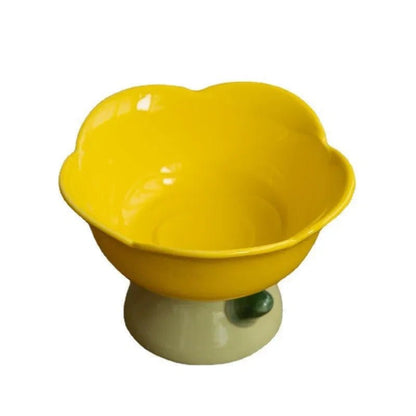 Creative ceramic bowl for cats and puppies non-slip flower shape