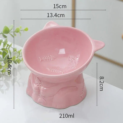 Creative ceramic bowl for cats and puppies non-slip flower shape