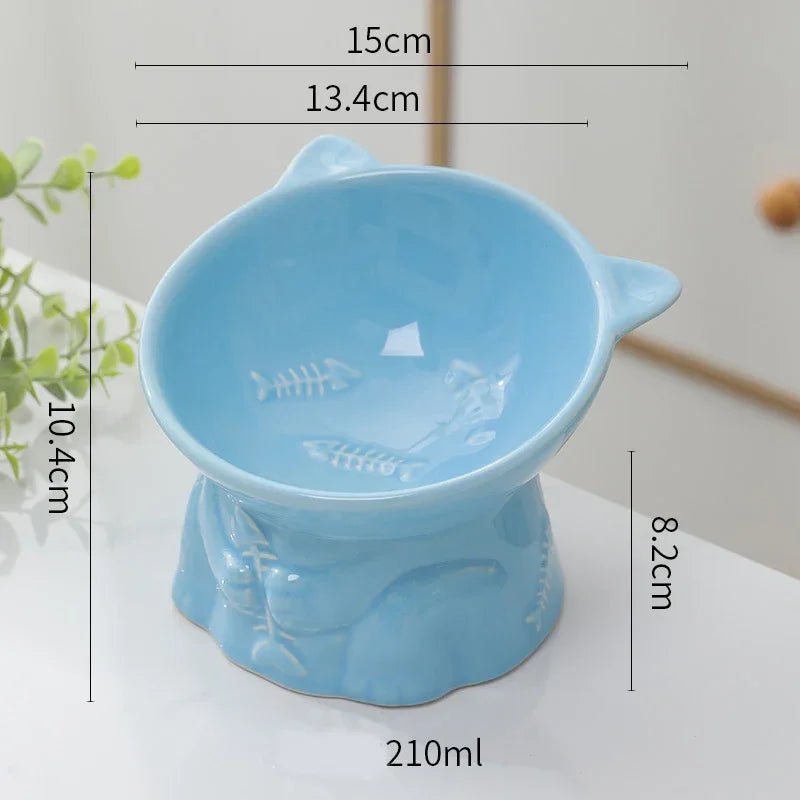 Creative ceramic bowl for cats and puppies non-slip flower shape