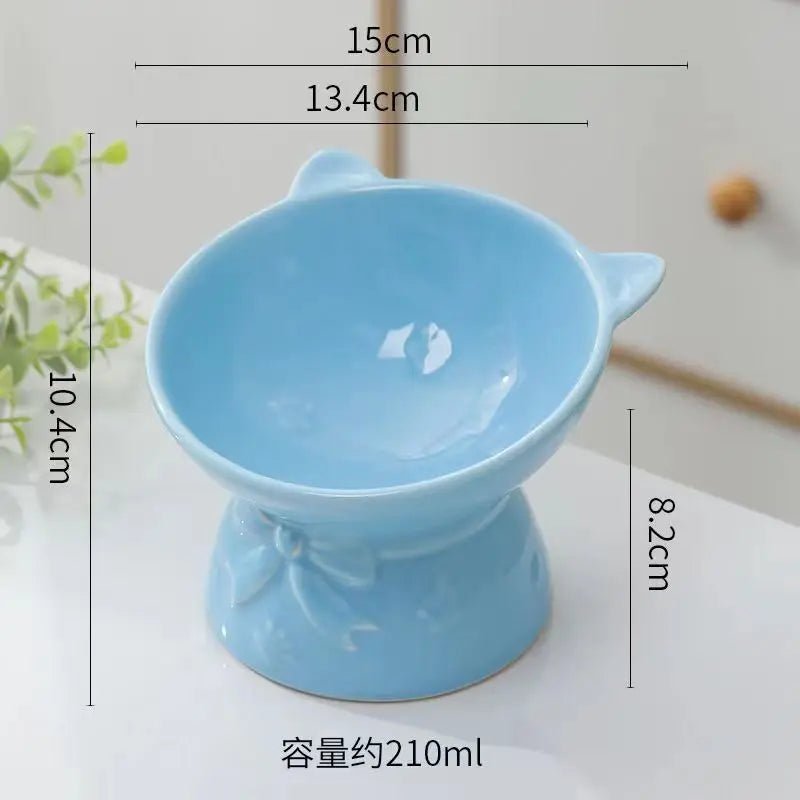 Creative ceramic bowl for cats and puppies non-slip flower shape