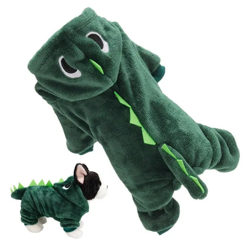 Dinosaur hoodies for cats and dogs. Soft warm clothes for animals for