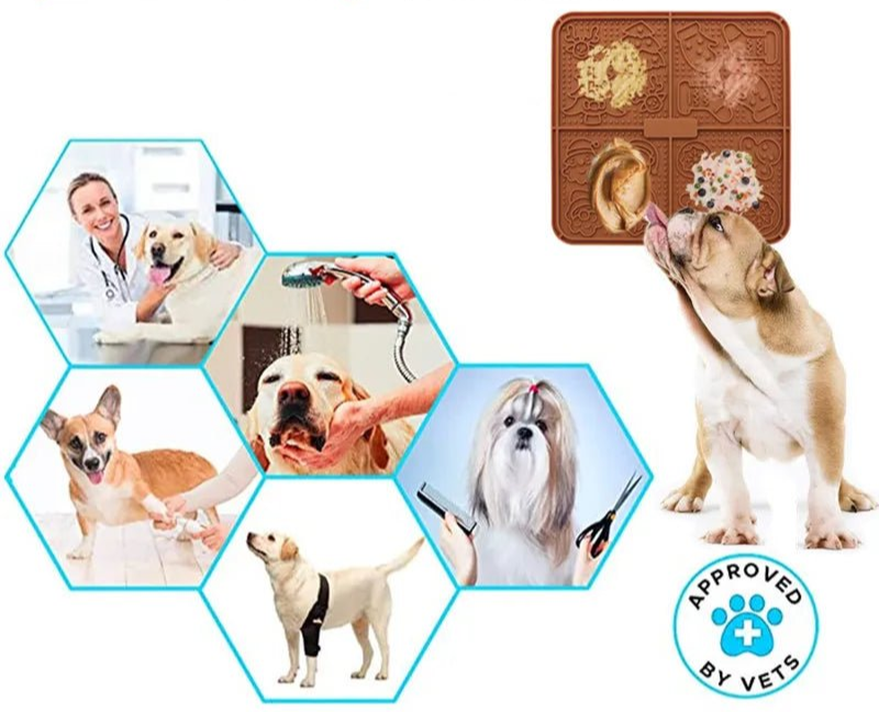 Food-grade silicone suction cup feeder for dogs and cats, promotes slow and healthy eating. food-grade pet feeder, silicone
