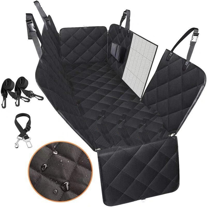 Hammock Car Back Seat Protector Mat with Zipper and Pocket for Travel - My/ Goods_for_Pets