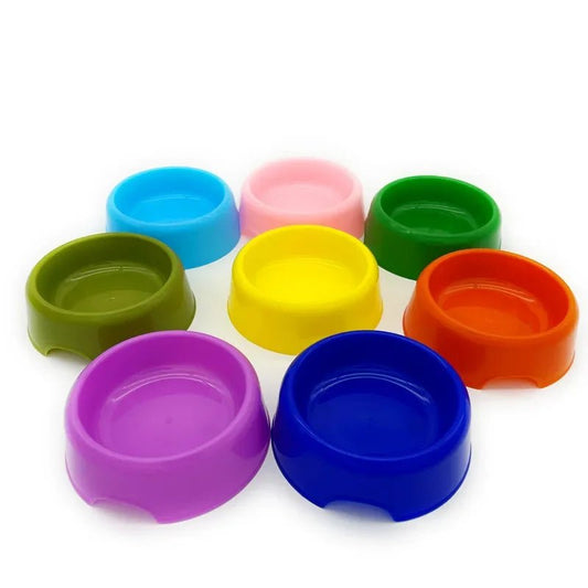 Pet Bowl Plastic Dog Cat Bowl Round Single Bowl Thickened