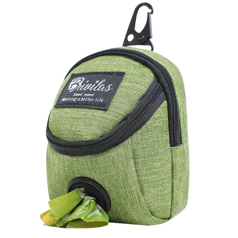 Portable multifunctional dog training bag and poop dispenser