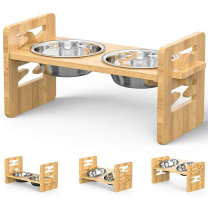 Raised Dog Taco Bowls with Adjustable Stand