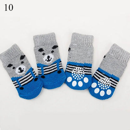 Warm Puppy Dog Shoes Soft Pet Knits Socks