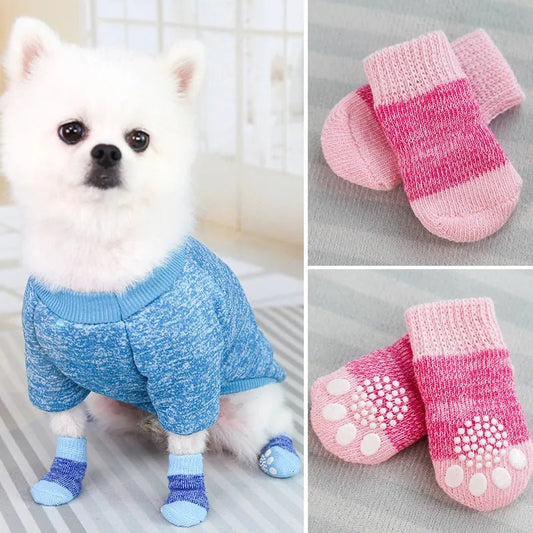 Warm Puppy Dog Shoes Soft Pet Knits Socks