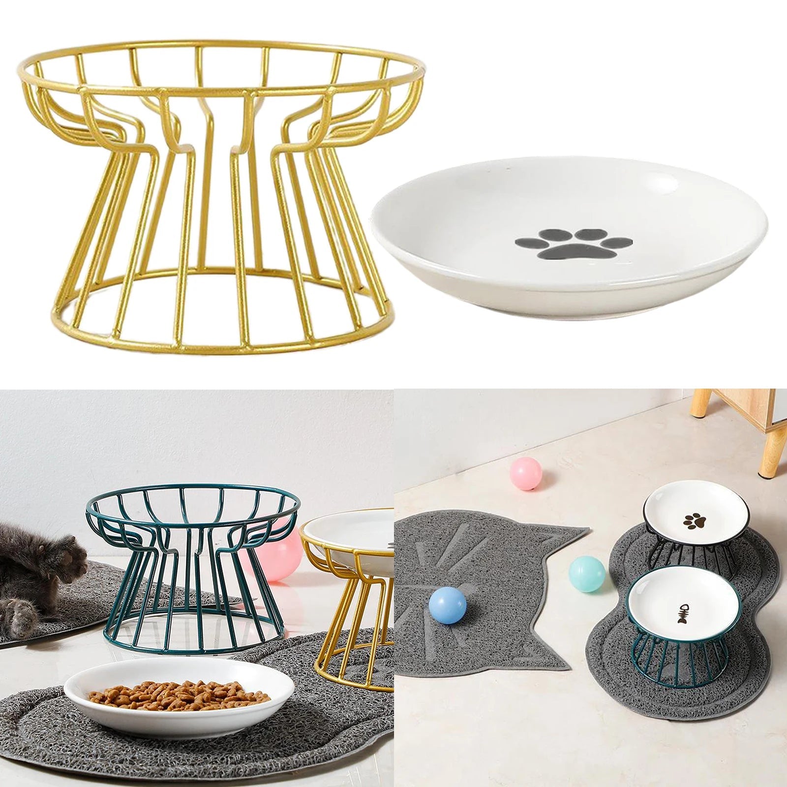 Water bowl with stand for cats and dogs