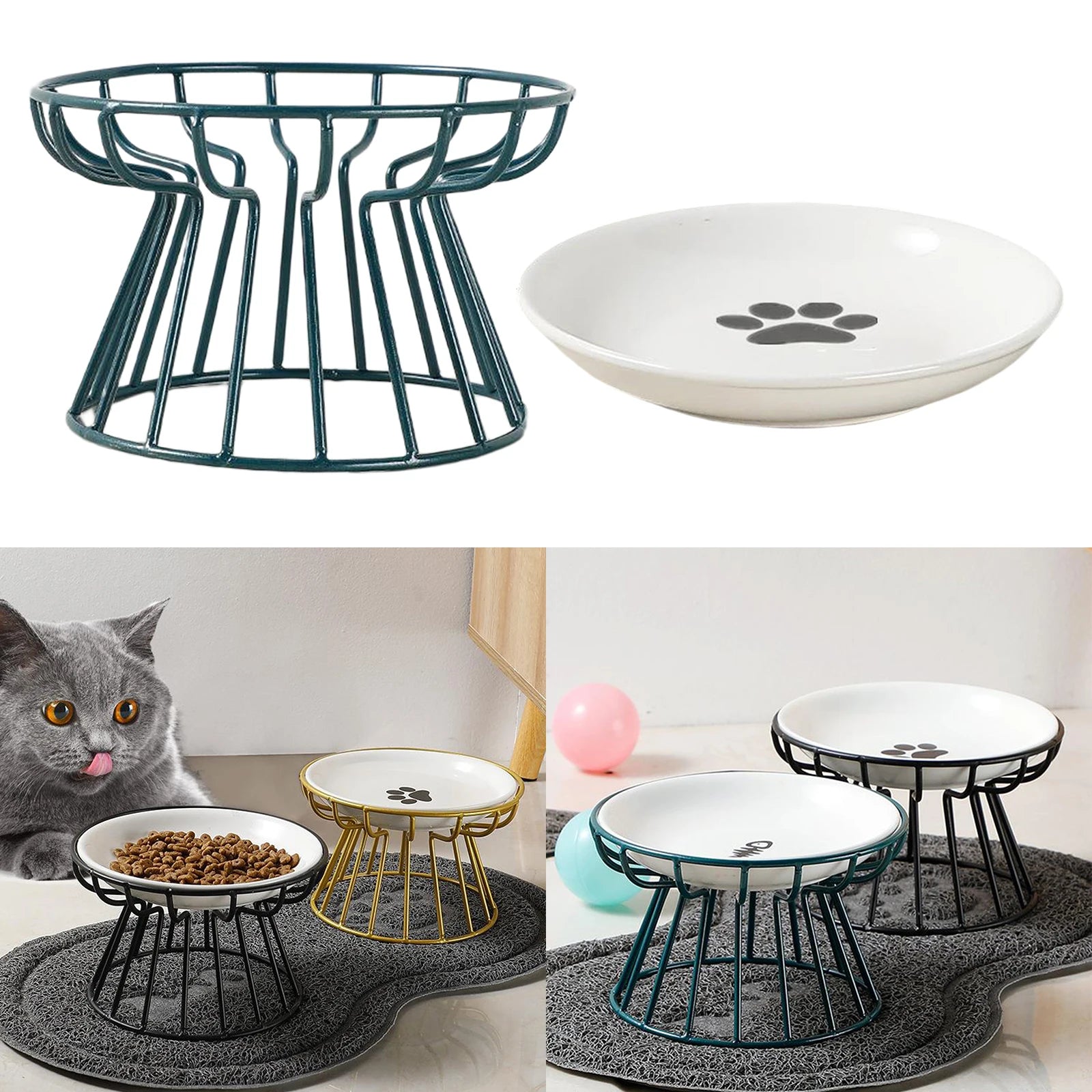 Water bowl with stand for cats and dogs