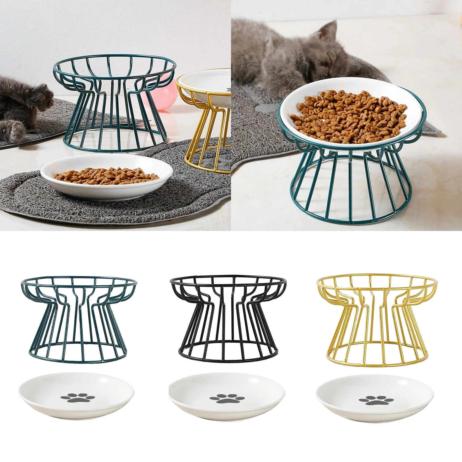 Water bowl with stand for cats and dogs